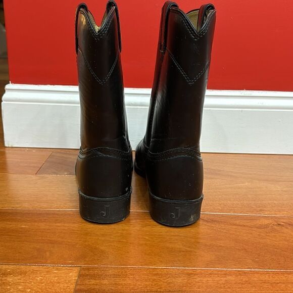 Justin Men's basics black  western cowboy Moto Boots JB 3000 Sz 10D - Picture 3 of 10